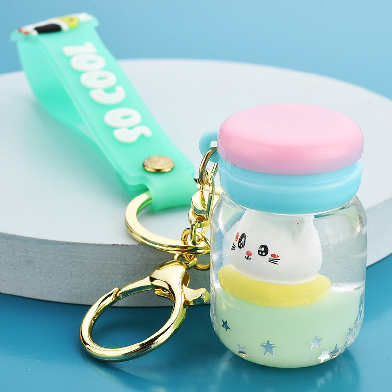 Floating Kitten Macaron Keychain