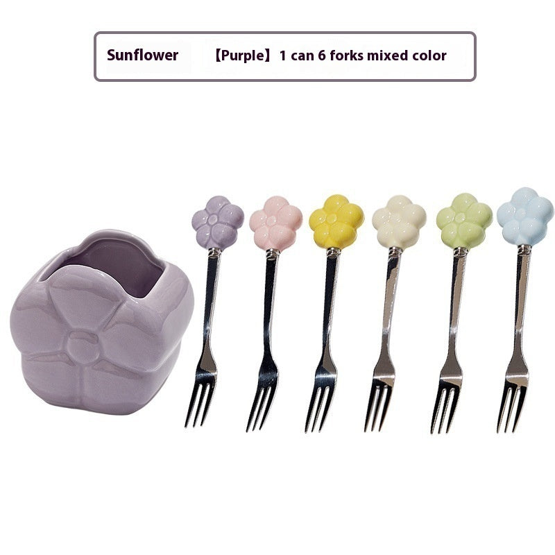 SUNFLOWER Stainless Steel Fruit Fork