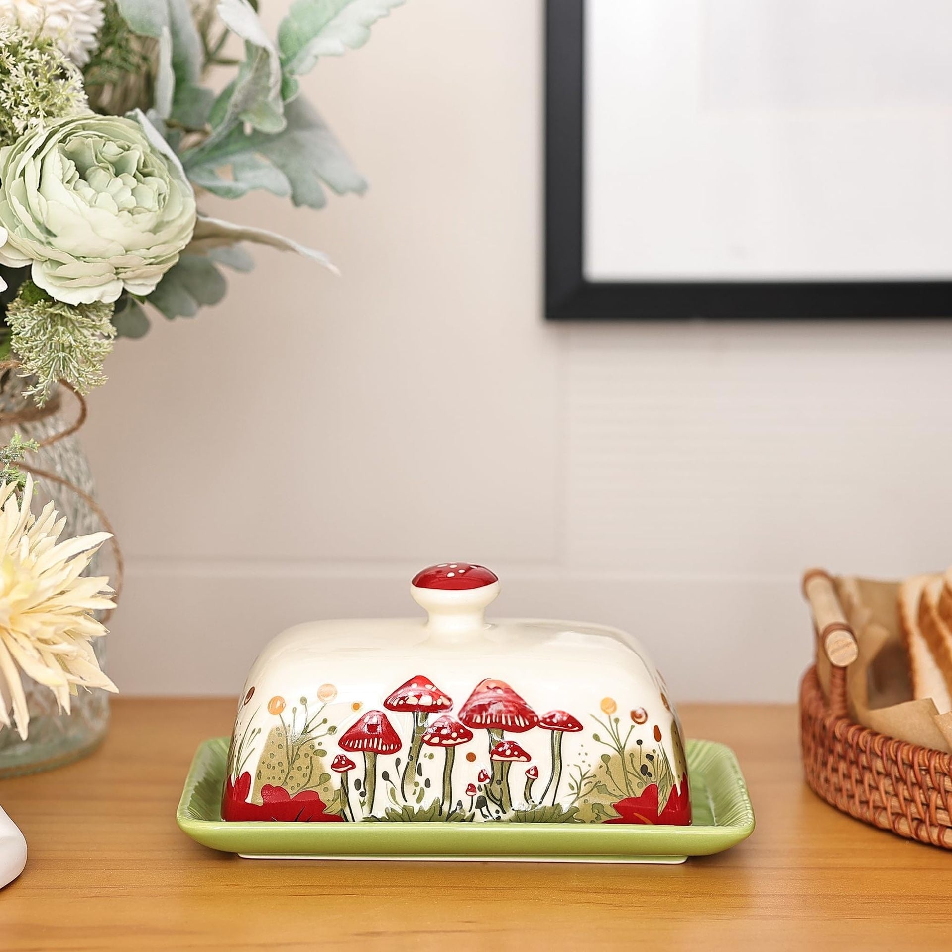 Mushroom-shaped Ceramic Butter Storage