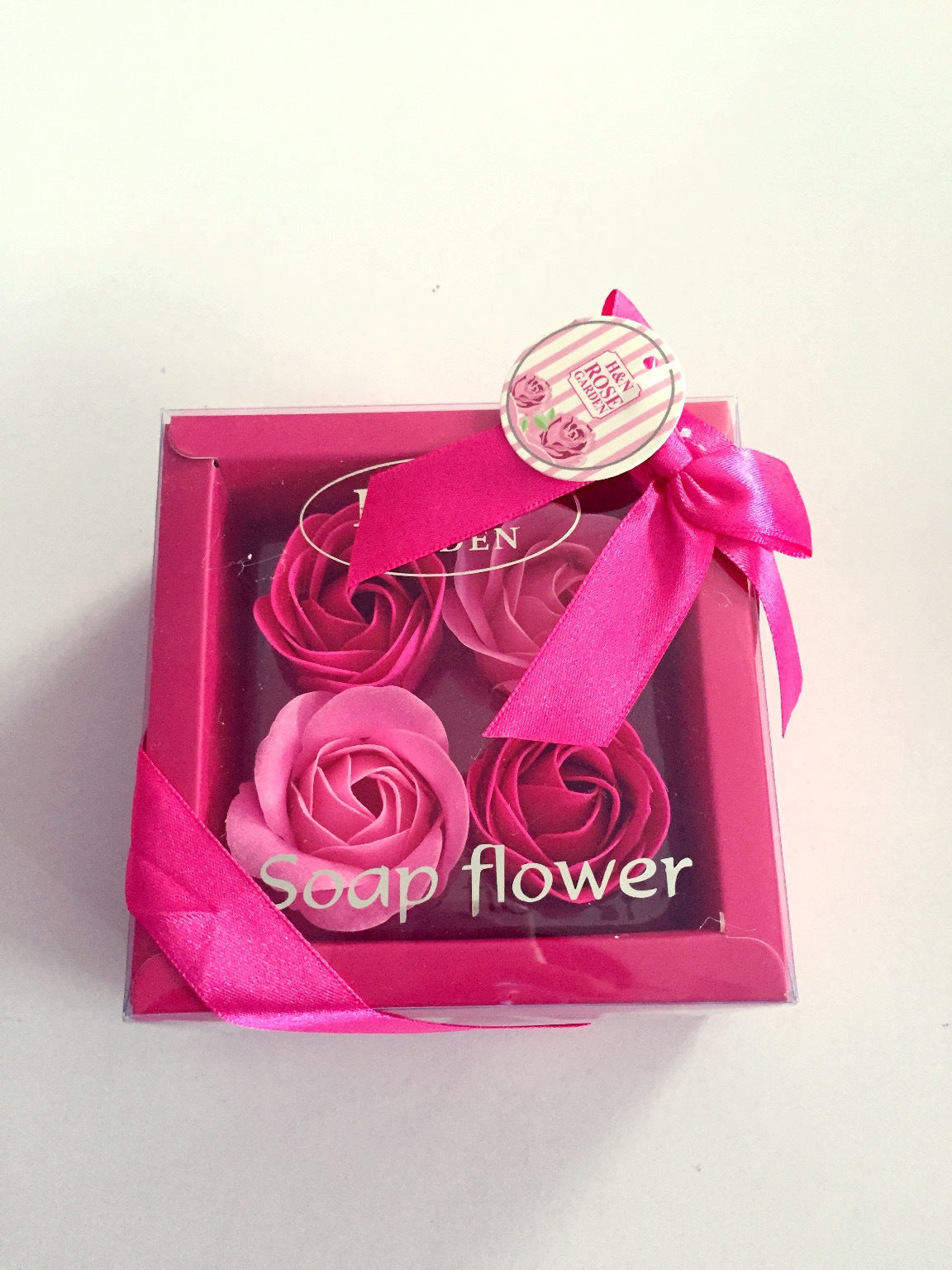 4 Rose Soap Flowers Gift Box