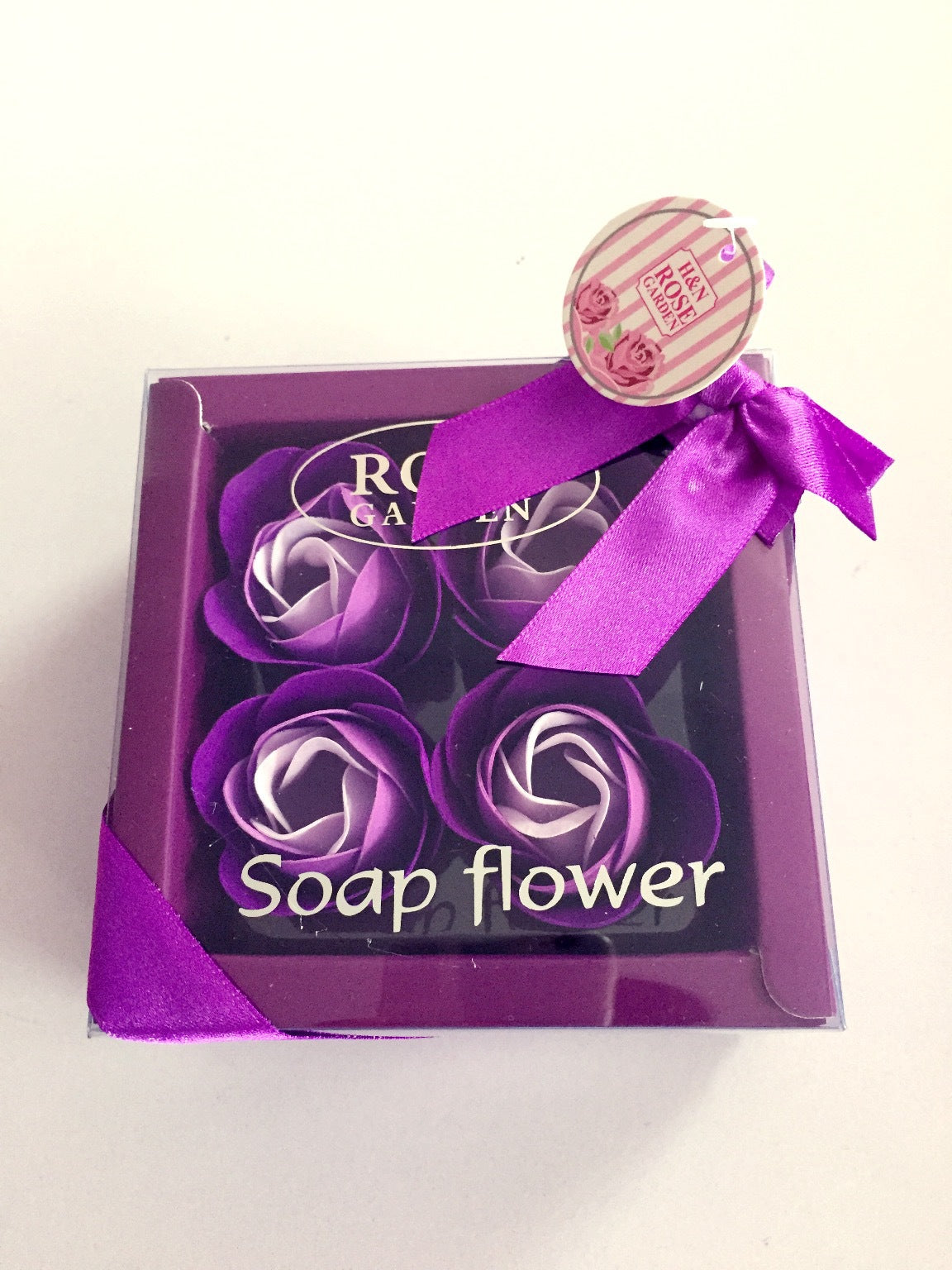 4 Rose Soap Flowers Gift Box