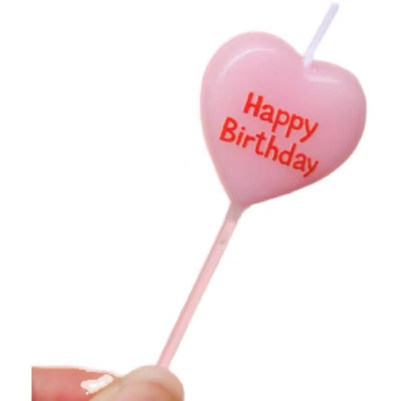 Love-shaped Happy Birthday Candles