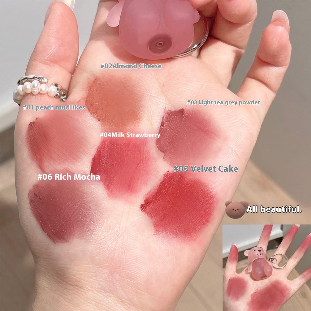Cute Bear Lipstick Keychain