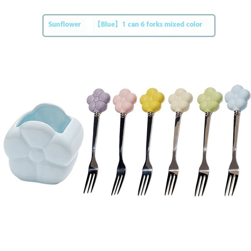 SUNFLOWER Stainless Steel Fruit Fork