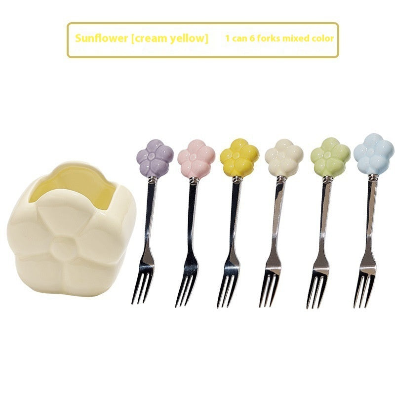 SUNFLOWER Stainless Steel Fruit Fork