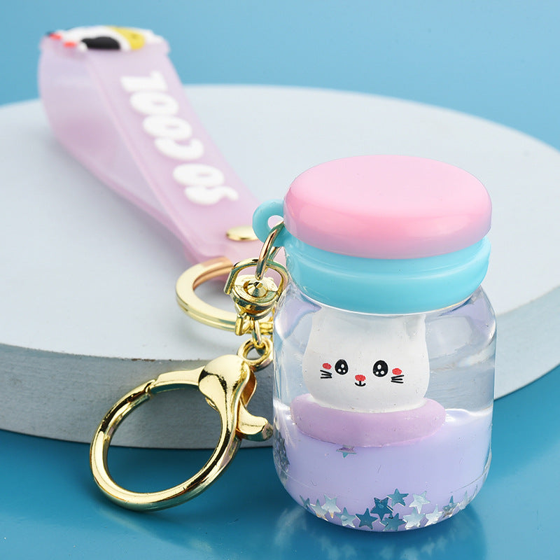 Floating Kitten Macaron Keychain