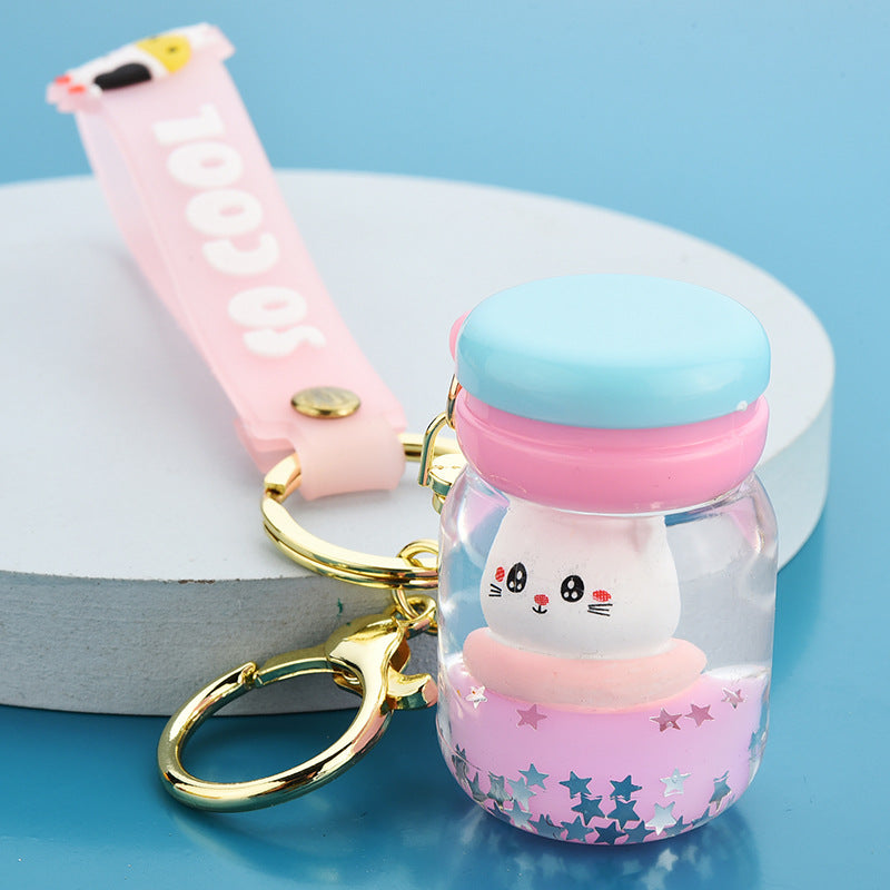 Floating Kitten Macaron Keychain