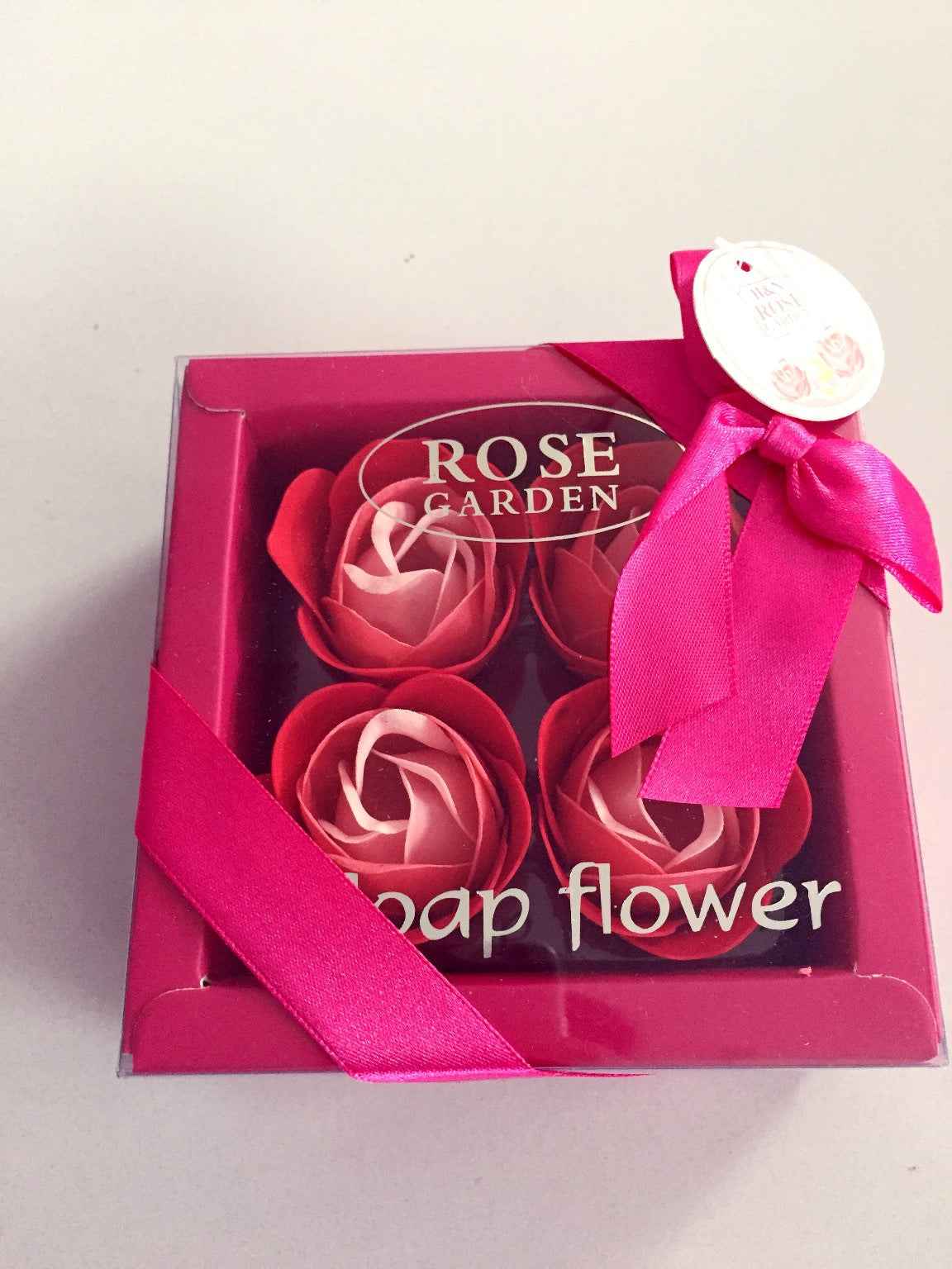 4 Rose Soap Flowers Gift Box