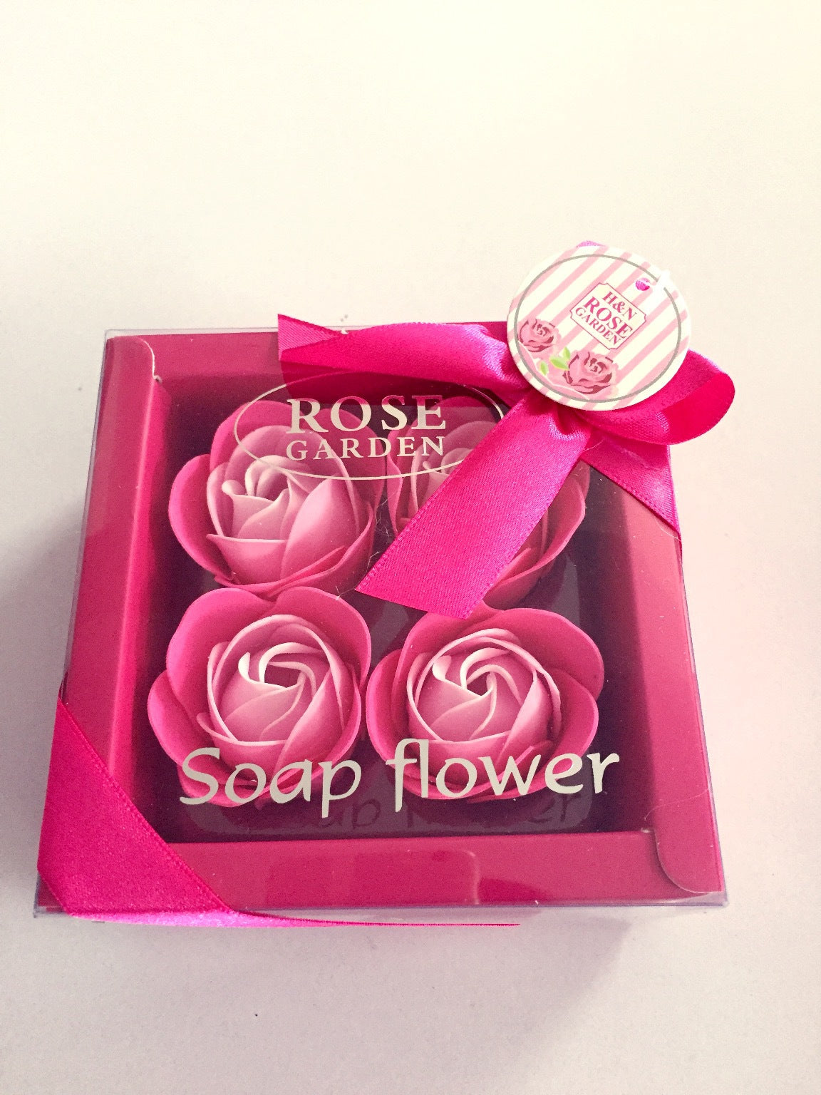 4 Rose Soap Flowers Gift Box