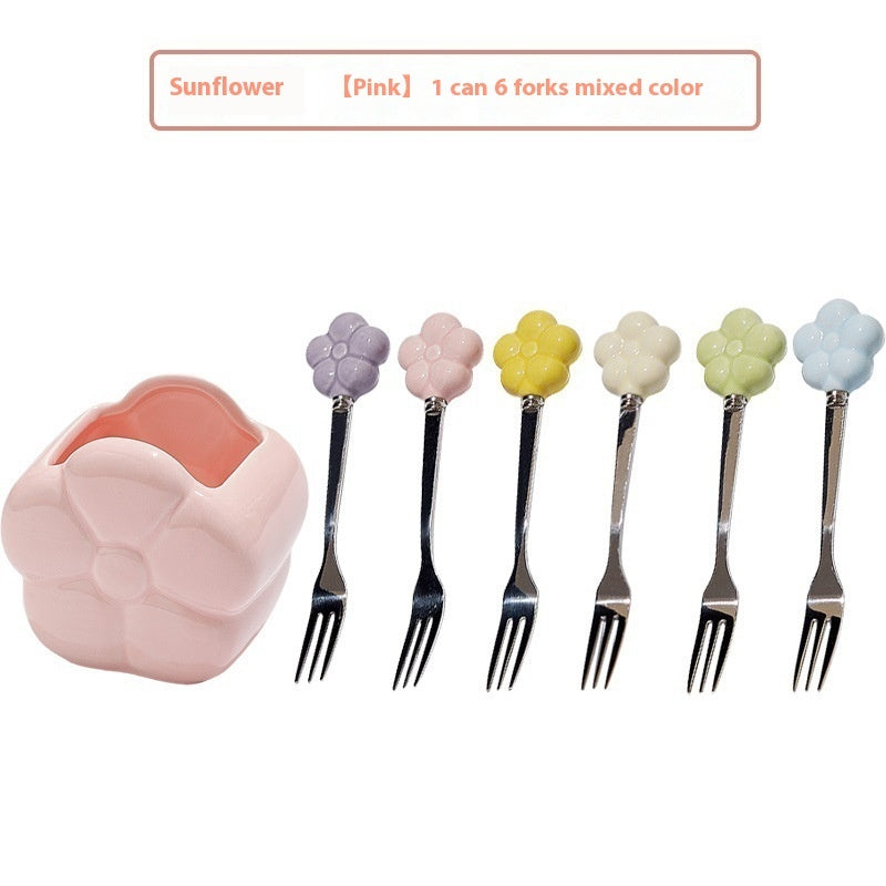 SUNFLOWER Stainless Steel Fruit Fork