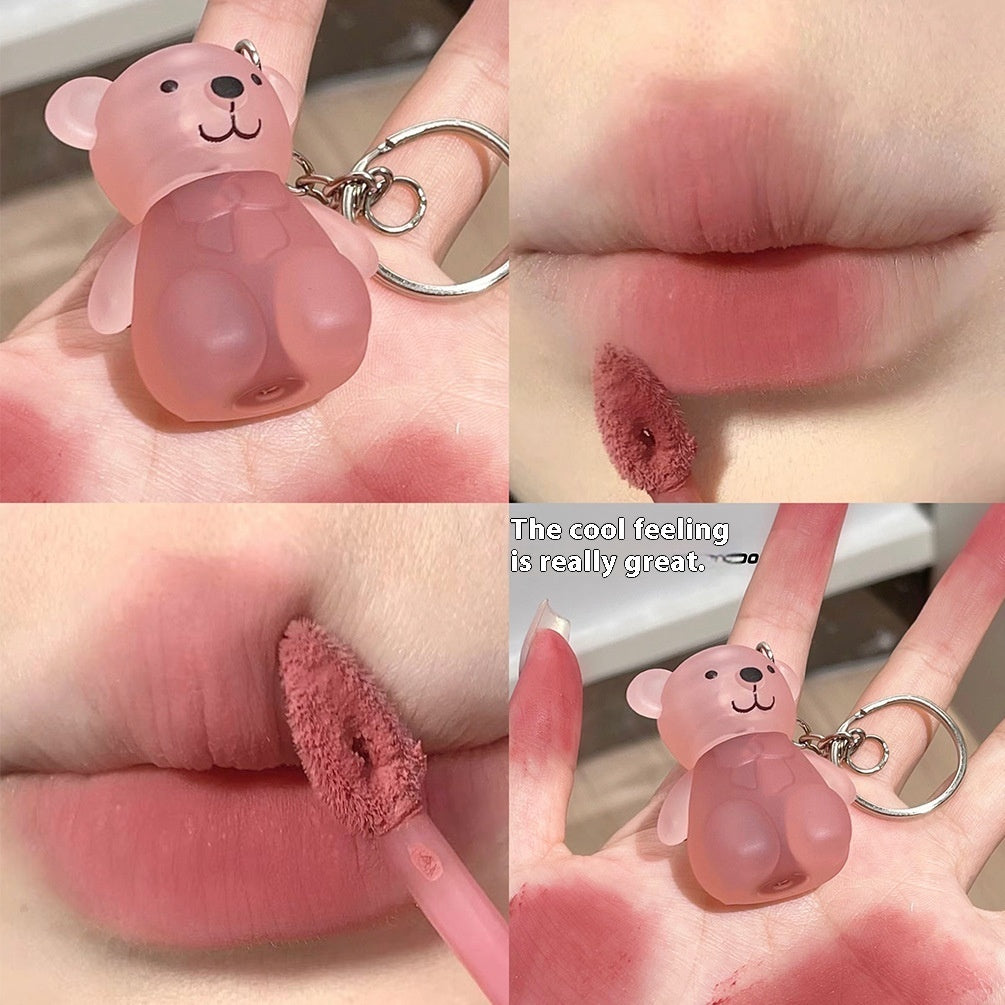 Cute Bear Lipstick Keychain