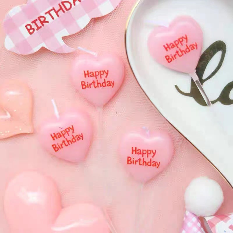 Love-shaped Happy Birthday Candles