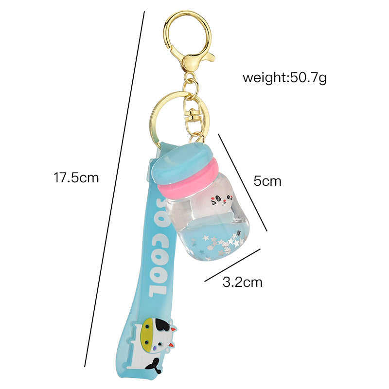 Floating Kitten Macaron Keychain