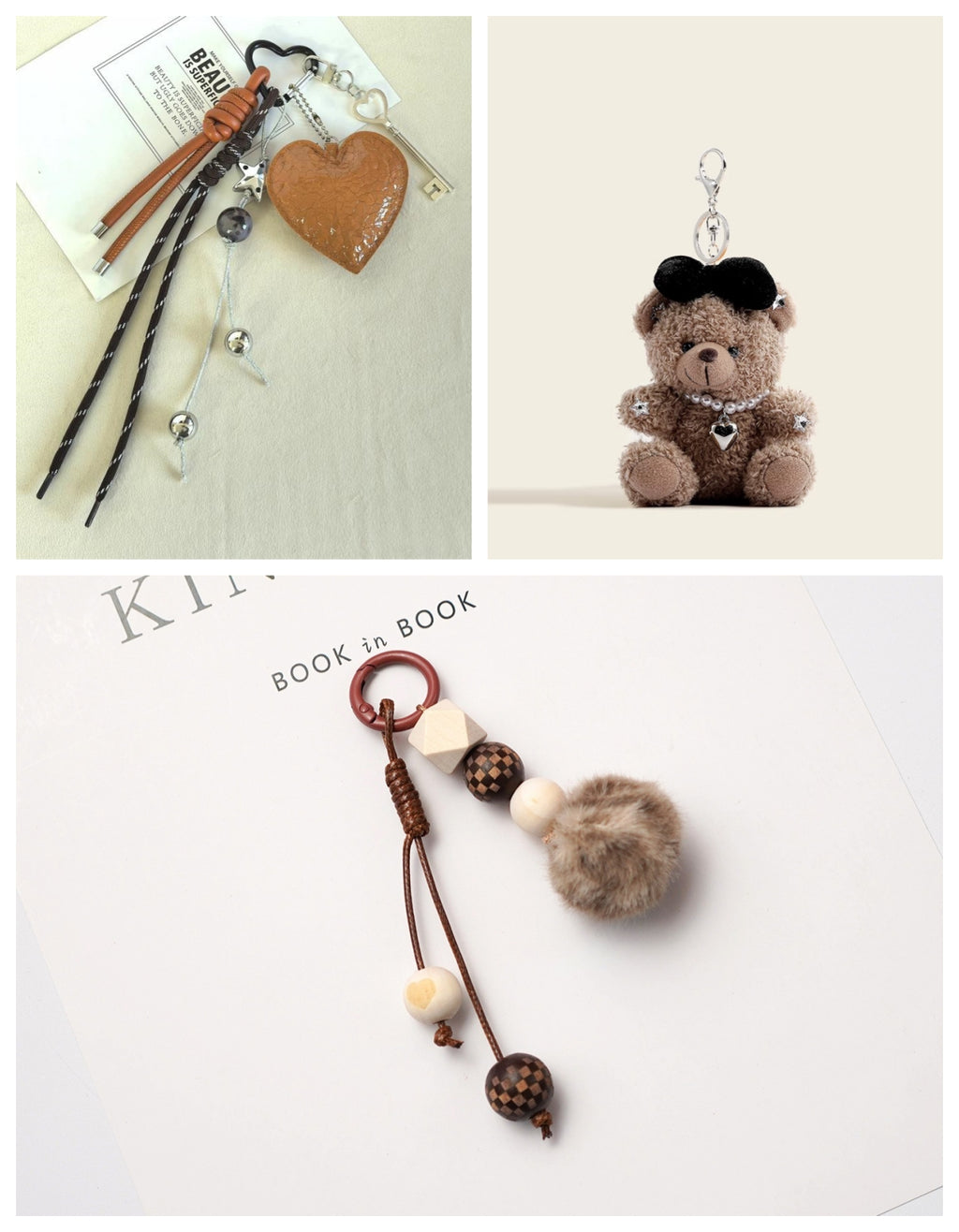 Cute Bow-knot Teddy Bear Keychain