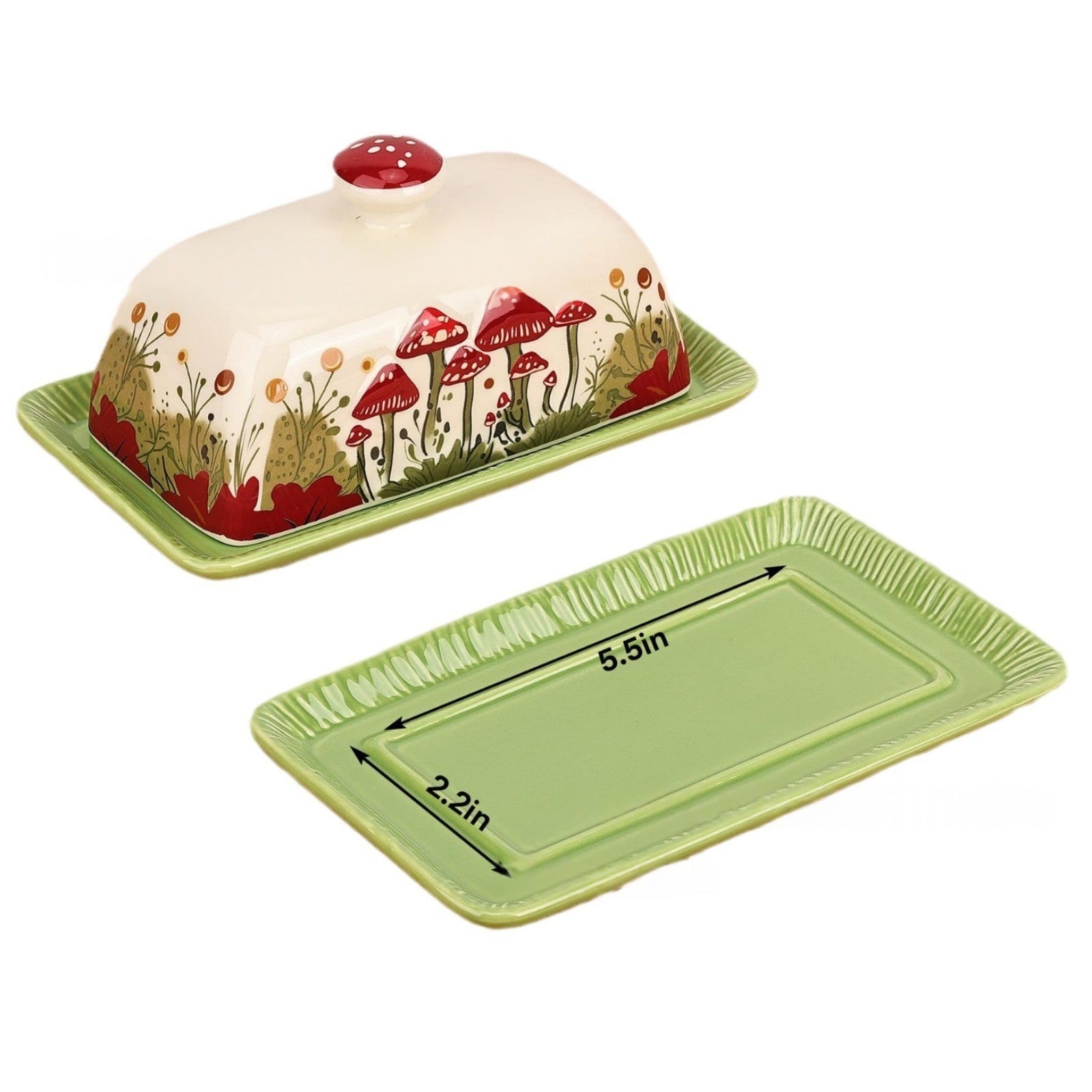Mushroom-shaped Ceramic Butter Storage