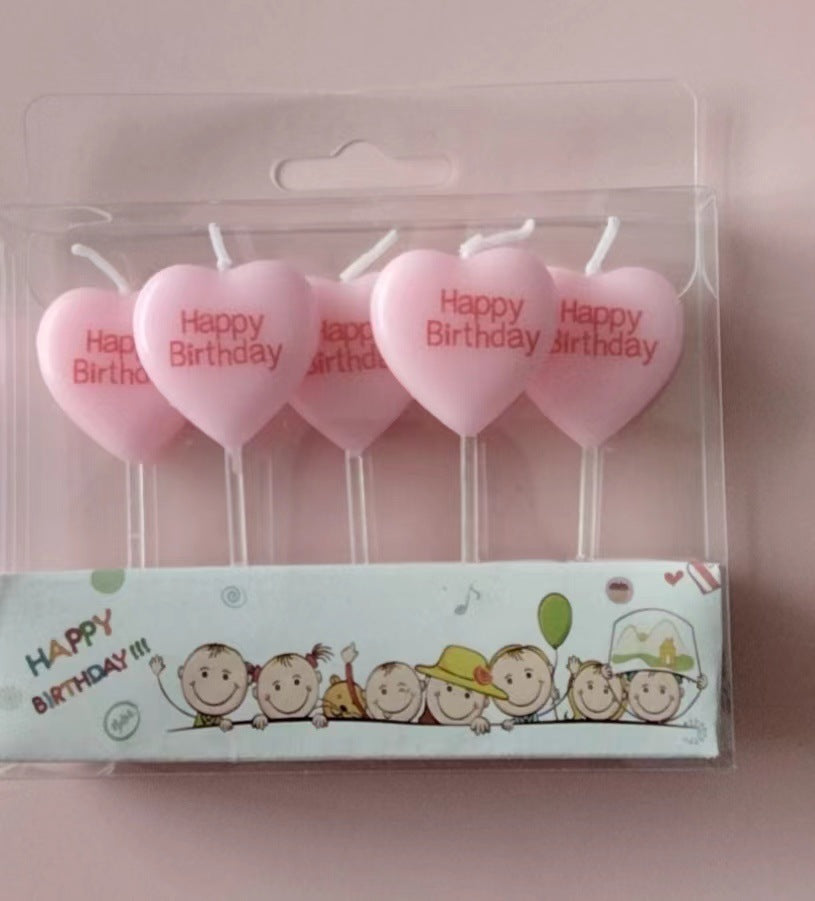 Love-shaped Happy Birthday Candles