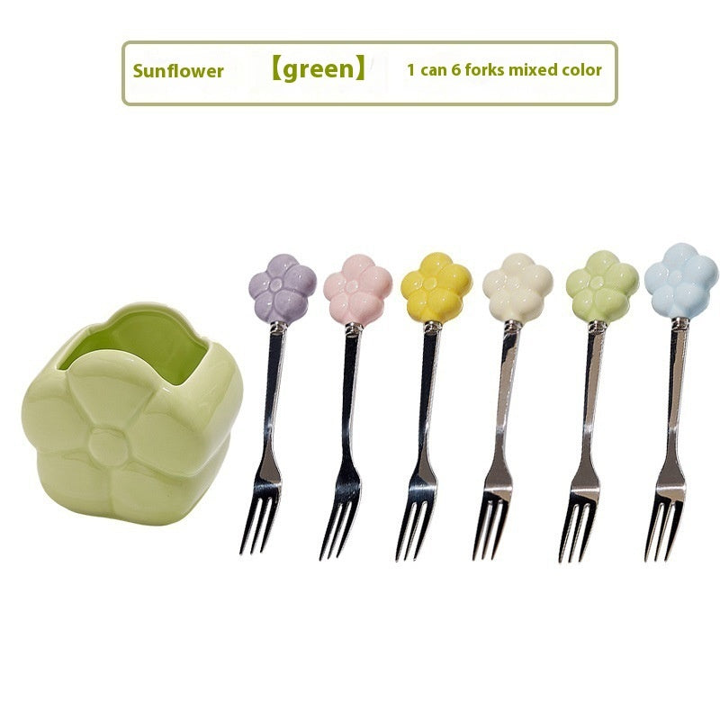 SUNFLOWER Stainless Steel Fruit Fork