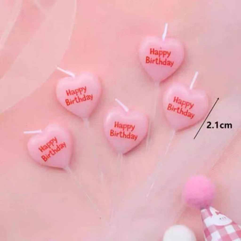 Love-shaped Happy Birthday Candles