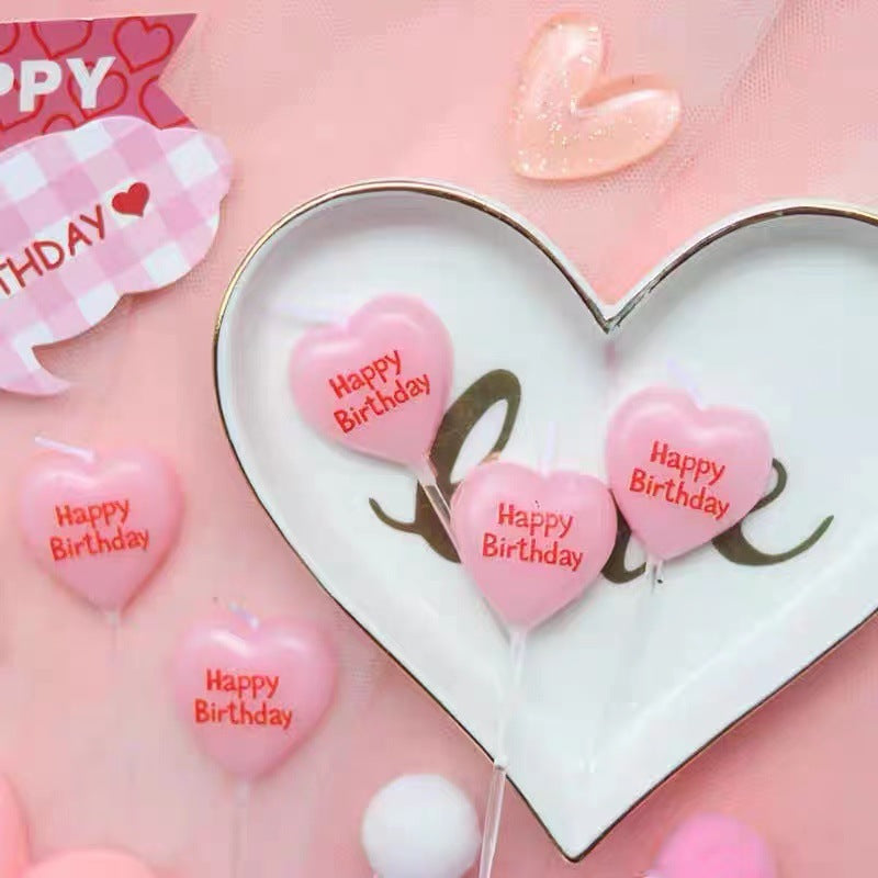 Love-shaped Happy Birthday Candles
