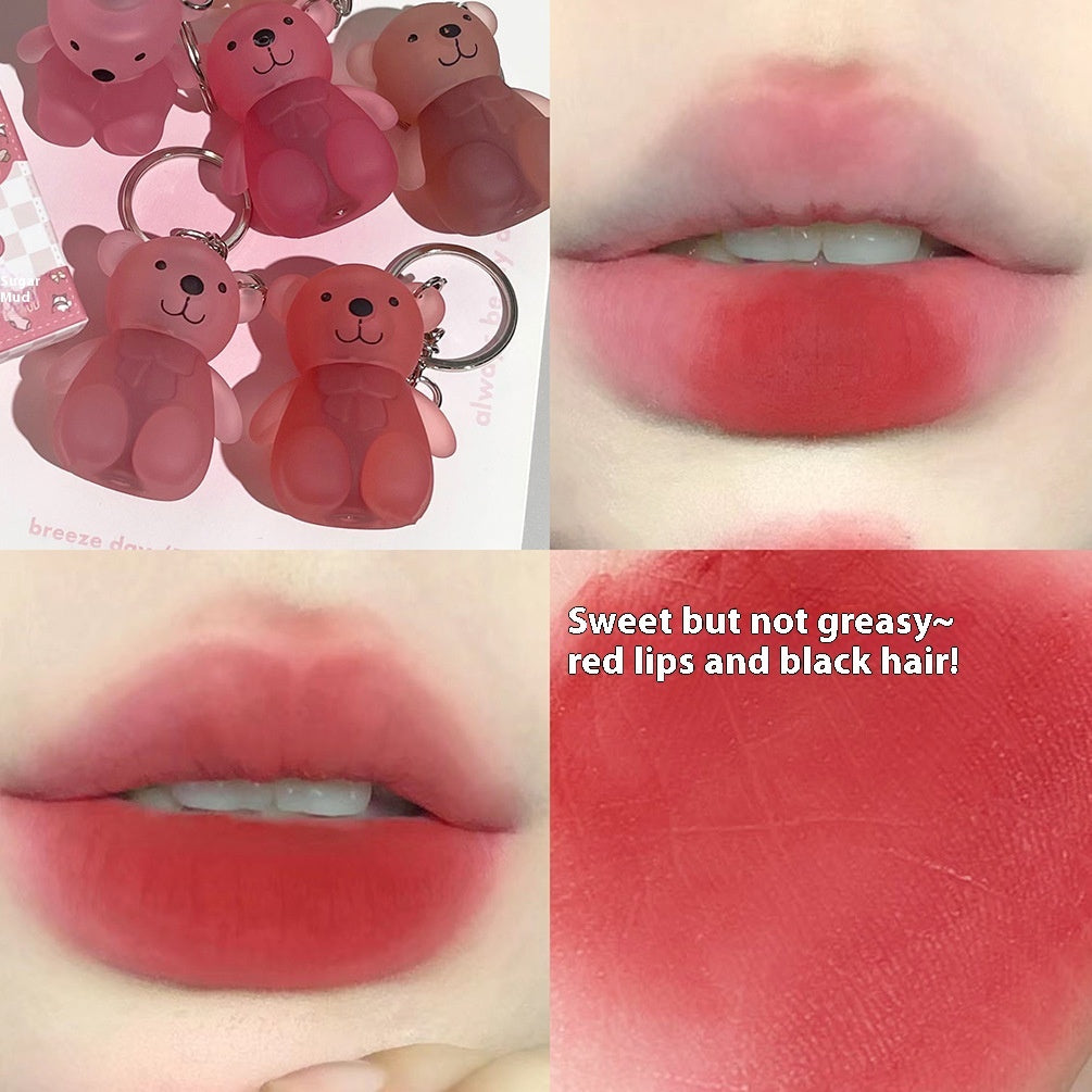 Cute Bear Lipstick Keychain