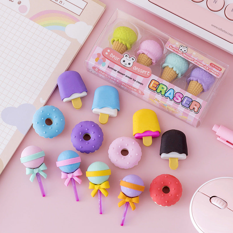 Adorable Dessert-Themed Eraser Collection
